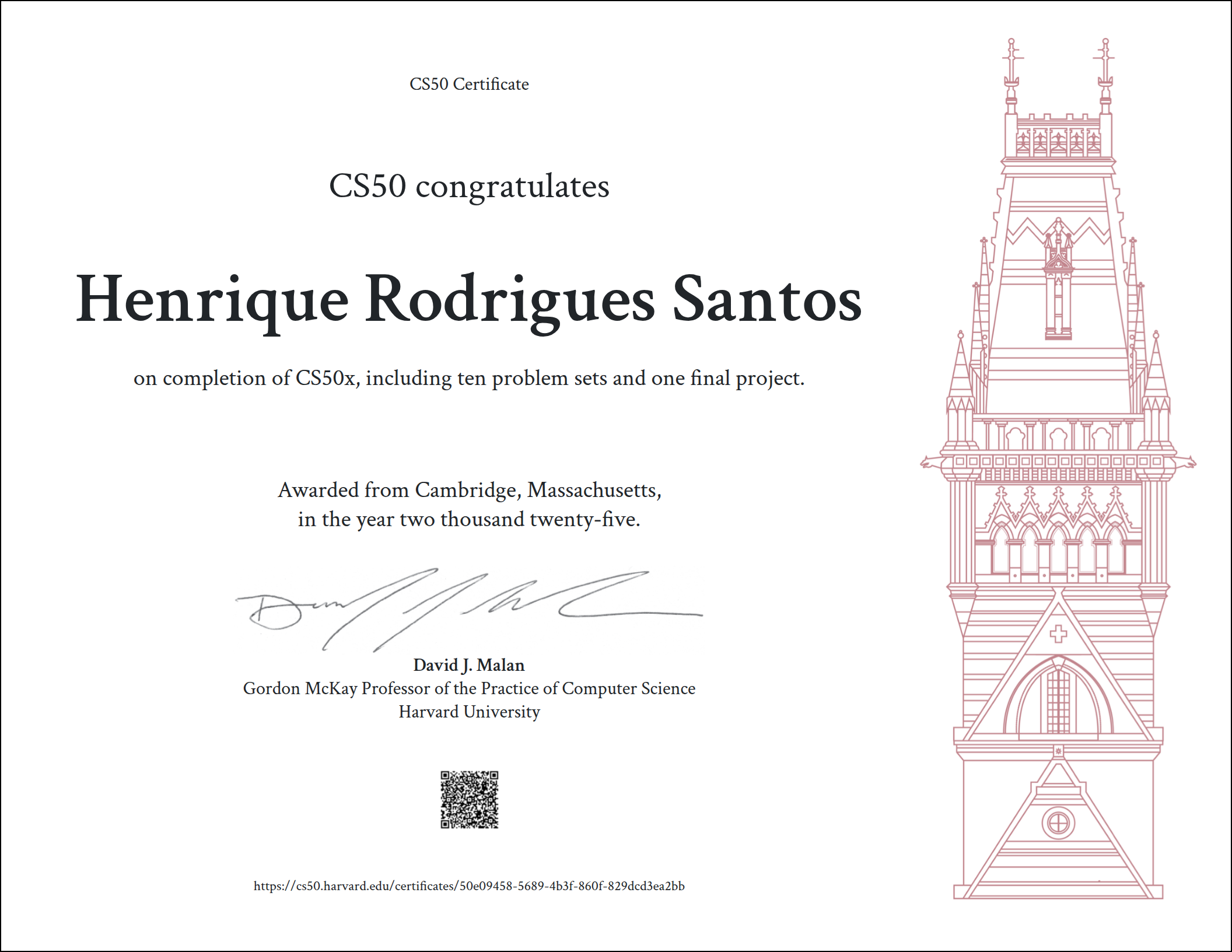 CS50 Certificate